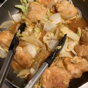 鶏肉と白菜の味噌炒め